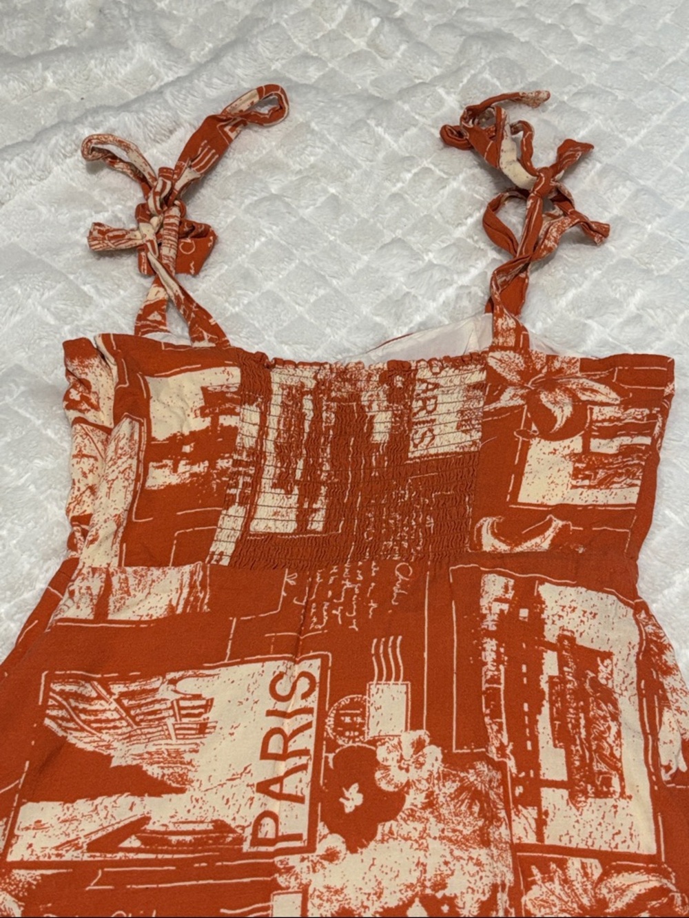 Urban Outfitters Jolene Postcard Print Linen Mini Dress - Picture 5 of 5